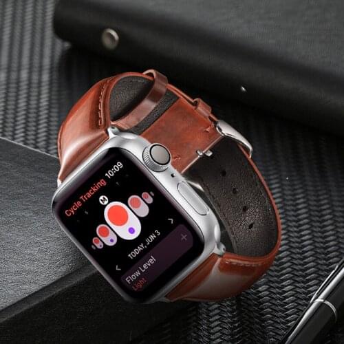 UTHAI Premium First Layer Cowhide Leather Watch Band For iWatch 1/2/3 38mm 42mm For Apple Watch 4/5 40mm 44mm watchband A12