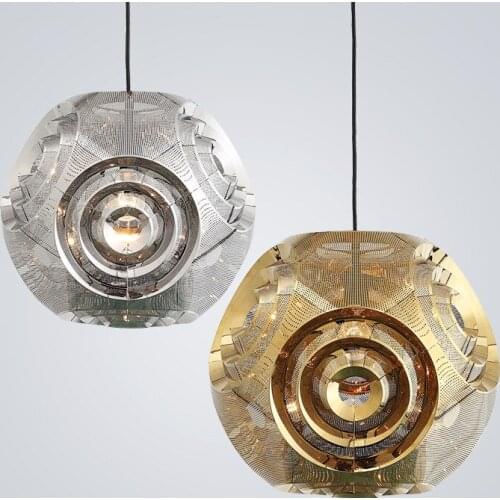 Nordic Stainless Steel Multi Faceted Ball Chandelier Living Room Bedroom Bedside Dining Room Chandelier Space Ball Pendant Lamp