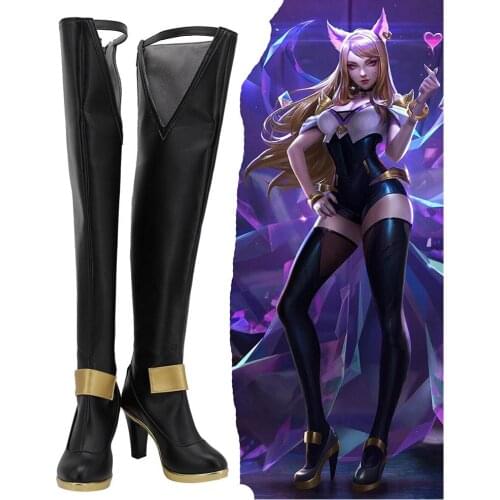 LOL Cosplay KDA Ahri The Nine-Tailed Fox Cosplay Shoes Boots Halloween Costumes Accessory Custom Made For Women Girls