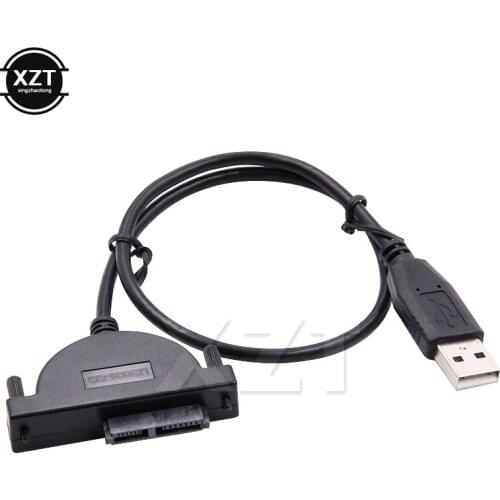 1pc High Quality USB 2.0 to Mini Sata II 7+6 13Pin Adapter Converter Cable Screws steady style CD/DVD for Laptop