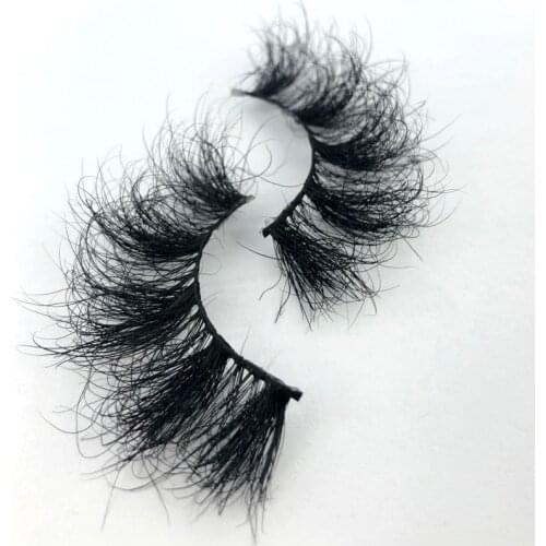 25mm 100% handmade natural thick Eye lashes wispy makeup extention tools 3D mink hair volume soft Fluffy Messy false eyelashes