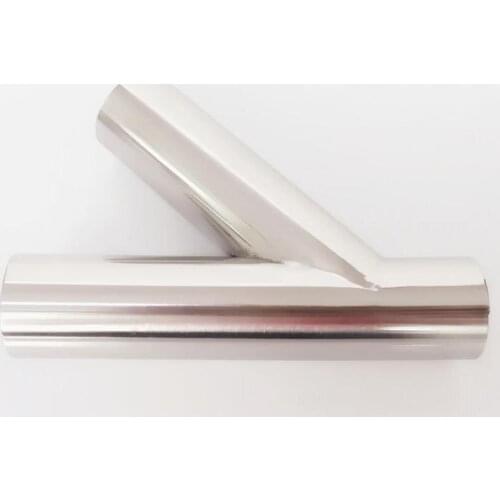 45mm 1.75" Pipe OD Butt Welding Oblique Y-Shaped 3 Way SUS 316L Stainless Sanitary Fitting Spliter Homebrew Beer Wine