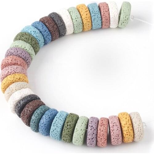 Natural Volcanic Rock Beads Volcanic Stone Abacus Beads for Jewelry Making DIY Necklaces Bracelets Earrings Jewelry Accessories