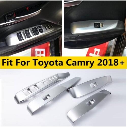 Yimaautotrims Door Handle Holder Window Lift Button Switch Panel Cover Kit Fit For Toyota Camry 2018 - 2021 Interior Mouldings