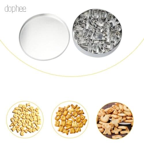 Dophee 26 Alphabet Letter Cookie Cutters Mold Biscuit Number Cutter Set Cake Decorating Moulds Fondant Cutter Set