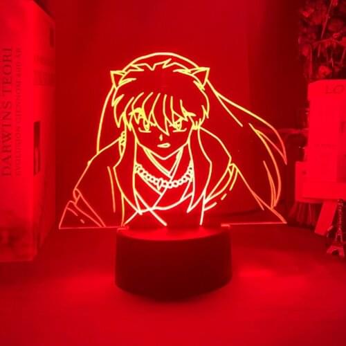 Manga Inuyasha Figure Led Night Light Lamp for Kids Bedroom Decoration Nightlight Color Changing Usb Table Lamp Gift for Child