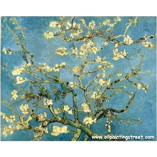 Oil painting reproduction on linen canvas,Blossoming Almond Tree by vincent van gogh,Free DHL Shipping,100%handmade