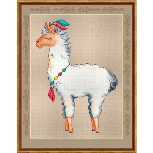 Proud alpaca cross stitch kit Animalcotton thread 18ct 14ct 11ct linen flaxen canvas stitching embroidery DIY