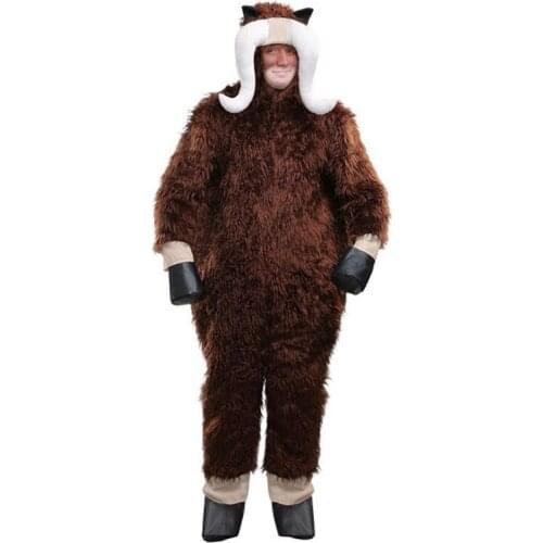 Brown Buffalo Bison Cosplay Costume Adult Wild Ox Bull Character Halloween Party Luxury Jumpsuits Fancy Dress for Men