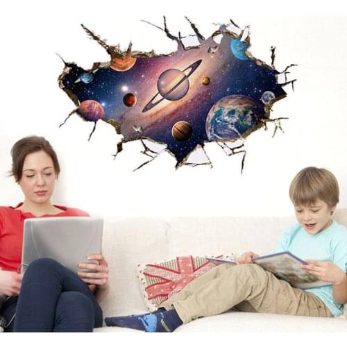 Creative 3D Cosmic Space Wall Sticker For Ceiling Roof Window Sticker Mural Decoration Wall Stickers Room Decal Home Decor