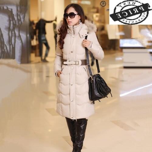 Jacket Hooded Parkas Winter 2021 Gray Duck Down Jackets Women Raccoon Fur Collar Coats Woman Thick Cloth Ropa Mujer 200