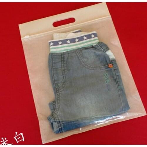 Garment packing bag non-woven zipper bag (hand bag) five kinds of color transparent plastic bag with LOGO,1000pcs a lot,25x30cm