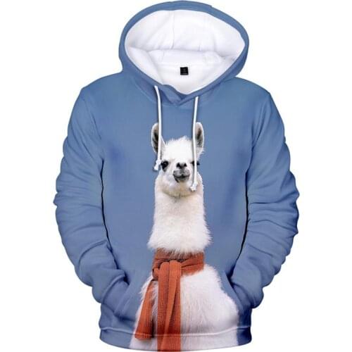 Trendy Popular 3D Hoodie Cute Alpaca Men Women Spring Autumn Kpop Cool Sweatshirts Oversized Hoodie Streetwear Peculiar Pullover