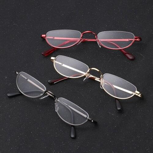 Men Metal Spring Hinge Reading Glasses Woman Half Frame Ultra Light Resin Eyeglasses Vision Care Glasses+1.00~+4.0 Diopter