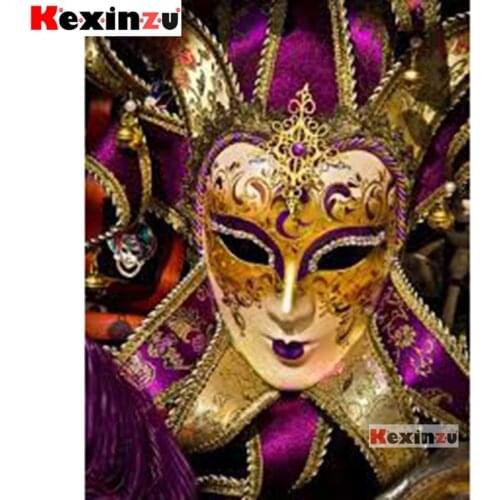 Kexinzu Full 5D DIY Square/Round Drill Diamond Painting Embroidery Kit "Mask woman" Mosaic Cross Stitch Stickers Decor Gift Xy65