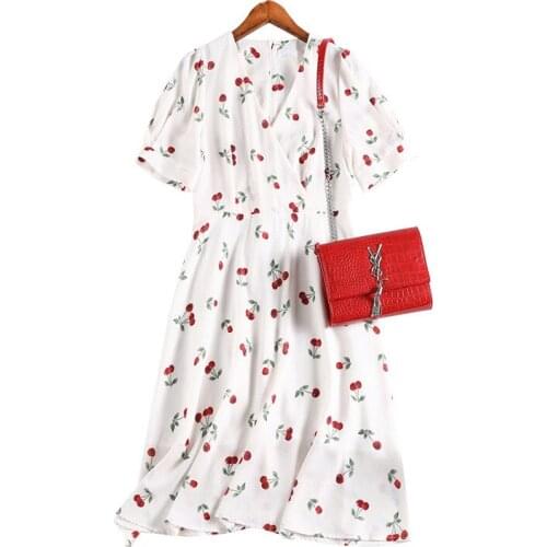 2021 New Fashion Slim Looking Large Size Womens Wear French Chiffon Dress Fat Sister