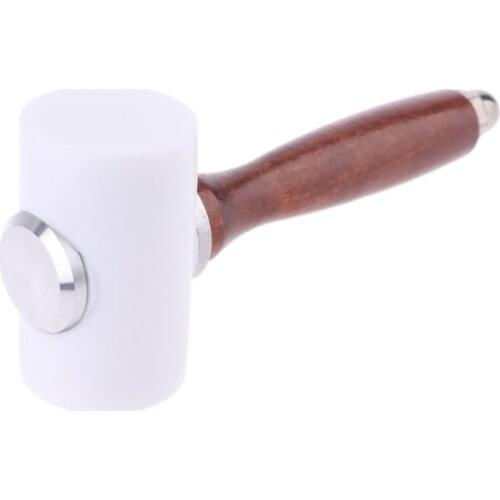 New T Shape Leather Carving Hammer Wood Handle Nylon Mallet Punch Tool Handheld DIY Craft