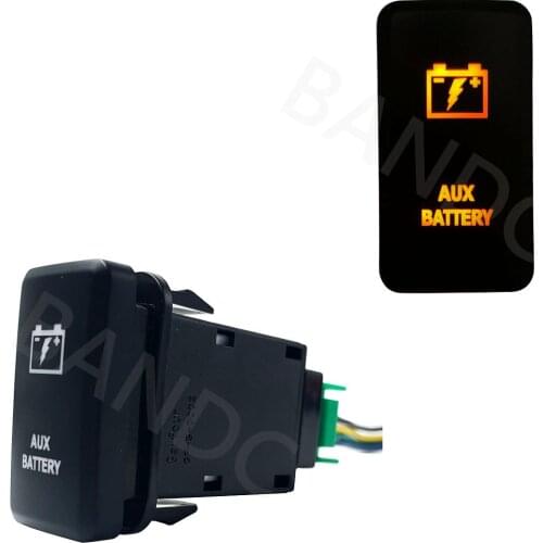 Orange Led Lights,AUX BATTERY Push Switch for Toyota Prado 120 Series 2003-2009, Toyota Car Accessory, 3Amp 12V,+ Jumper Wires