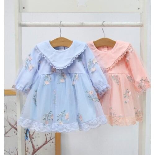 Princess Girls Dress Peter Pan Collar Children Dresses Party Birthday Clothing Baby Tutu Ball Gown Vestidos for 1-5Y RT825