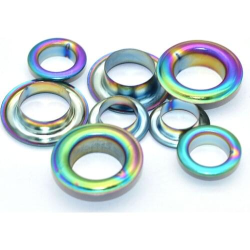 Rainbow Grommets Sewing Eyelets - 2 Size Metal Eyelets Round Inner Hole Grommets DIY Rivet Leathercraft Accessories