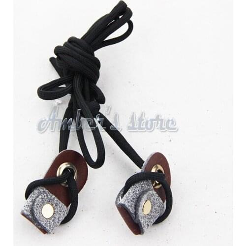Archery Recurve Bow String Longbow Stringer Black Leather Tip With Nylon Cord 2M