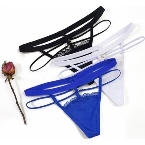 Sexy Panties Women Lace Low-Rise Solid Sexy Briefs Female Underwear Cross Strap Temptation Lingerie Ladies G String Thong