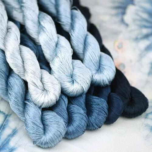 1pcs/400m silk embroidery thread / 100% silk thread /hand embroidery embroider cross stitch/Prussian blue/8 pure colors