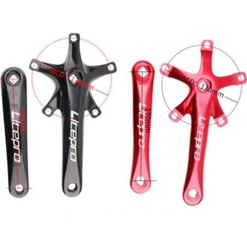 Folding Bike Crank BCD 130mm Aluminum Alloy Square Hole Crank 170mm Folding Bicycle Crankset Part
