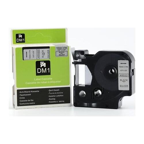 Compatible Black on Silver 45022 12mm label tapes for dymo label printers
