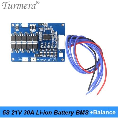 Turmera 5S 21V 30A 45A BMS Balance Lithium Battery Board for 18V 21V Screwdriver Electric Drill Batteries and Medical Device Use