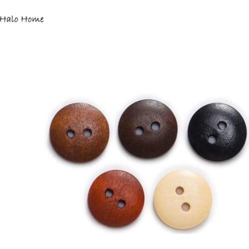 2 Hole Round Bread type Wooden Buttons Sewing Scrapbook Clothing Crafts Gift Sweaters Handwork Home DIY Accessories 10-25mm