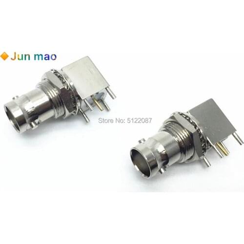 2PCS Vertical card point BNC kWe 90 degree base bent foot / head Q9 copper socket length 29mm 50R