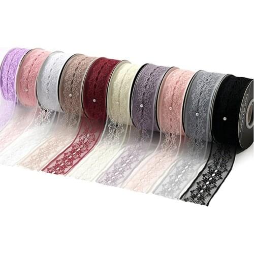 25 Yard 4cm Bouquet Floral Flower Shop Wrapping Ribbon Diy Gift Wrapping Lace Ribbon