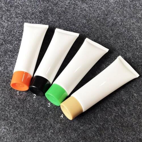 300pcs/lot 50g 50ml White Empty Plastic Squeeze Bottle Cosmetic Facial Cleanser Hand Cream Soft Tube