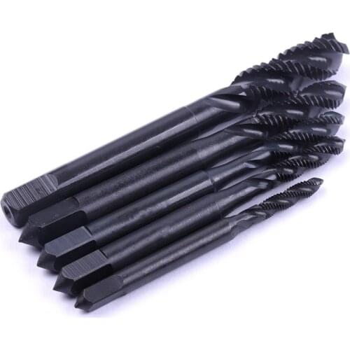 5Pcs/Set M3 M4 M5 M6 M8 High Hardness Black HSS Nitriding Screw Thread Plug Tap High Speed Steel Thread diameter 3-8mm Tap Set