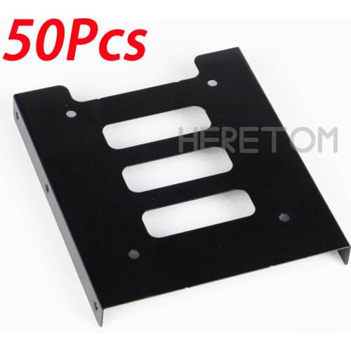 50Pcs 2.5 Inch SSD HDD To 3.5 Inch Metal Mounting Adapter Bracket Dock Hard Drive Holder For PC Hard Drive Enclosure W/Screws