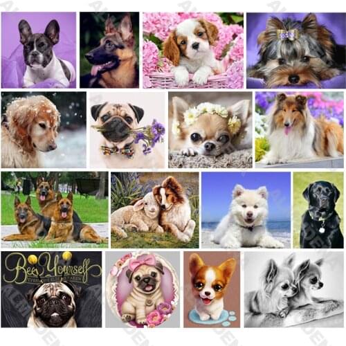 Diy Diamond Painting Animal Bully Dog Nordic Style Full Diamond Handmade Dot Inlaid Diamond Bedroom Living Room Sticker Wall