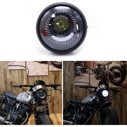 Headlight LED Motorcycle 6.5'' Headlamp Light Moto for Cafe Racer Sportster Bobber Chopper Scooter Vintage Motorbike Round Light