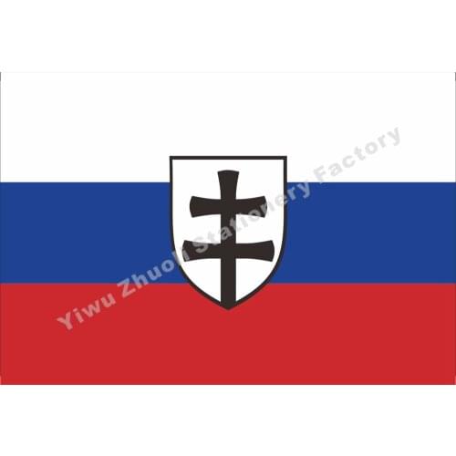 Slovak Republic of War ensign 1939 flag 150X90cm (3x5FT) 120g 100D Polyester Double Stitched High Quality Banner Free Shipping