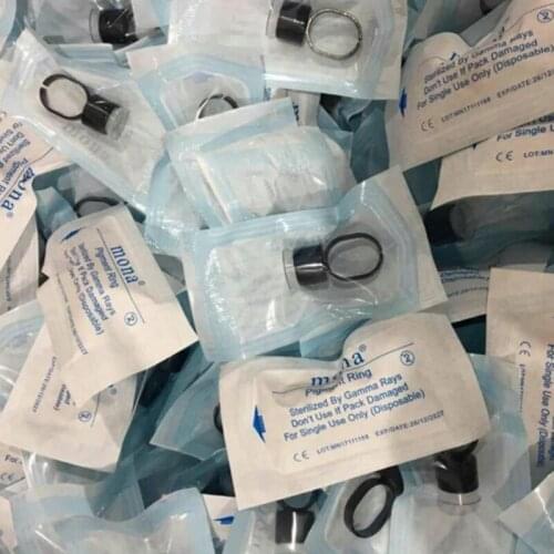 100pcs Microblading Tattoo Pigment Ring Cup with Sponge Tattoo Ink Permanent Makeup Eyebrow Accessories