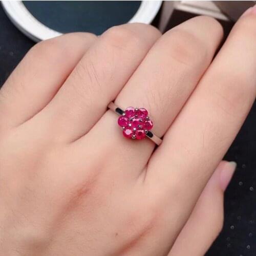 100% Natural Ruby Ring for Daily Wear 3mm Round Ruby Silver Ring 925 Sterling Silver Ruby Jewelry Gift for Woman