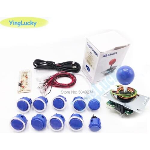 Sanwa joystick Kit zero delay USB encoder Arcade Joystick Kit with 8 button Joystick for Mame jamma