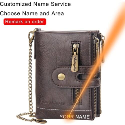 Custom Engraving Leather Men Wallet Mini Small Retro Multifunction Wallets Multi Card Holder Leisure Coin Bag Fathers Day Gift