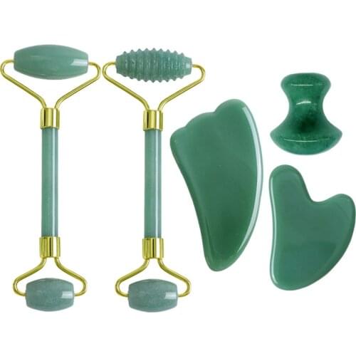 Natural Aventurine Massage Roller For Face SkinCare Face Lift Tools Slimming Beauty Neck Thin Skin Relaxation Health Care Tool