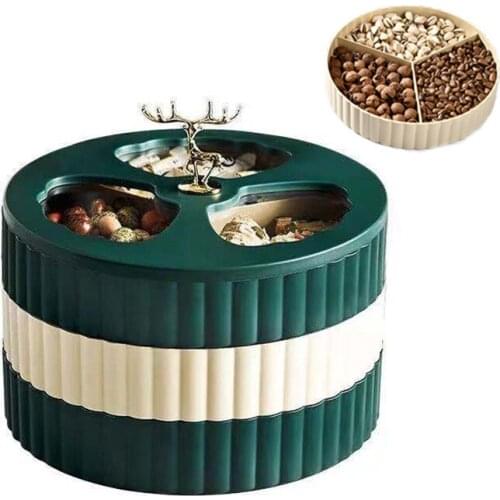 Reusable Reindeer Candy Dish Plastic Box Jar Multi Layer Candy Dish Decorative Fruit Nuts Container Tray Plate H88F