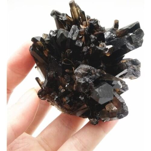 Natural Small size black quartz stone crystal clusters for decoration