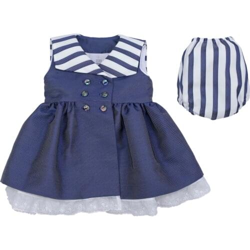 My daughter and I dress with a sailor collar (from 6 years to 8 years old)