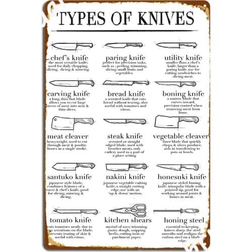 Chef S Knives Metal Plaque Poster Wall Decor Cinema Living Room Customize Pub Garage Tin Sign Poster