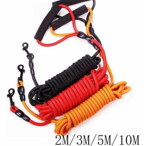 2M/3M/5M/10M Long Nylon Dog leash Dogs Lead Pet Mountaineering Rope Outdoor Walking Training Leashes for Dogs Belt Safety Rope
