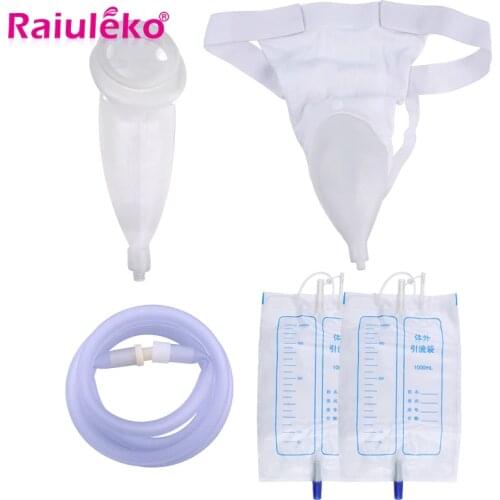 Urine Collector Hypo-allergenic Silicone Adults Urinal With Catheter Bedridden Men Older Female Incontinence Urine Bag 1000ML